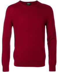 Мужской красный свитер с круглым вырезом от A.P.C.