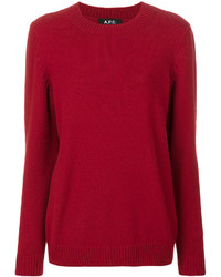 Женский красный свитер с круглым вырезом от A.P.C.