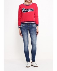 Женский красный свитер с круглым вырезом от Alcott