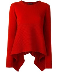 Женский красный свитер с круглым вырезом от Alexander McQueen