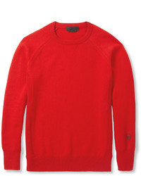 Мужской красный свитер с круглым вырезом от Alexander McQueen