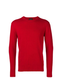 Мужской красный свитер с круглым вырезом от Altea