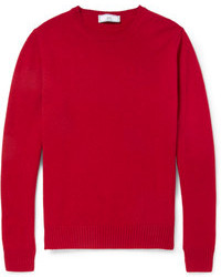Мужской красный свитер с круглым вырезом от Ami