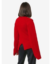 Женский красный свитер с круглым вырезом от Khaite