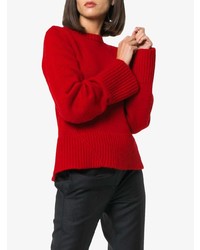 Женский красный свитер с круглым вырезом от Khaite