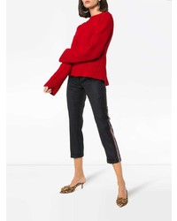 Женский красный свитер с круглым вырезом от Khaite