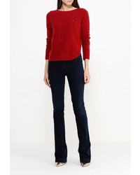 Женский красный свитер с круглым вырезом от Armani Jeans