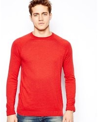 Мужской красный свитер с круглым вырезом от Asos