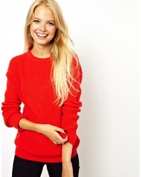 Женский красный свитер с круглым вырезом от Asos