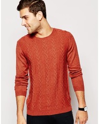 Мужской красный свитер с круглым вырезом от Asos