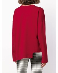 Женский красный свитер с круглым вырезом от Zanone