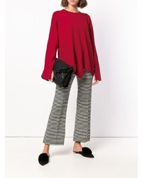 Женский красный свитер с круглым вырезом от Zanone