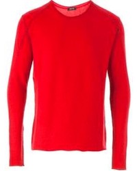 Мужской красный свитер с круглым вырезом от Avant Toi