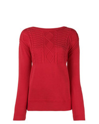 Женский красный свитер с круглым вырезом от Barbour