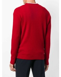 Мужской красный свитер с круглым вырезом от Zanone