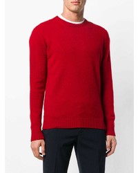 Мужской красный свитер с круглым вырезом от Zanone