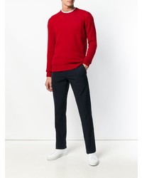 Мужской красный свитер с круглым вырезом от Zanone