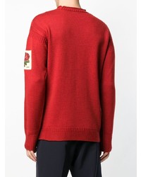 Мужской красный свитер с круглым вырезом от Kent & Curwen