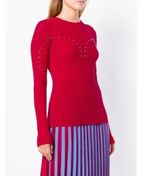 Женский красный свитер с круглым вырезом от Pinko
