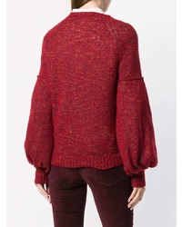 Женский красный свитер с круглым вырезом от Philosophy di Lorenzo Serafini
