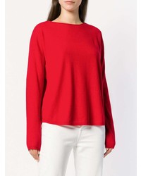 Женский красный свитер с круглым вырезом от Aspesi