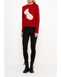 Женский красный свитер с круглым вырезом от Brave Soul