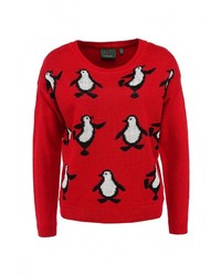 Женский красный свитер с круглым вырезом от Brave Soul