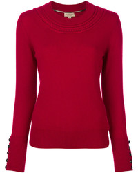 Женский красный свитер с круглым вырезом от Burberry
