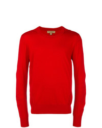 Мужской красный свитер с круглым вырезом от Burberry