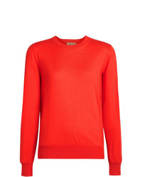 Женский красный свитер с круглым вырезом от Burberry
