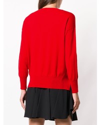 Женский красный свитер с круглым вырезом от Mauro Grifoni