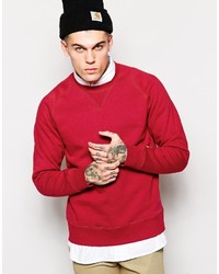 Мужской красный свитер с круглым вырезом от Carhartt