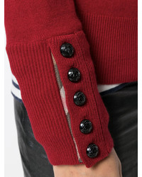 Женский красный свитер с круглым вырезом от Burberry