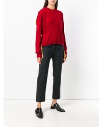 Женский красный свитер с круглым вырезом от Uma Wang