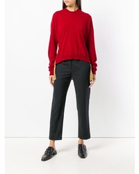 Женский красный свитер с круглым вырезом от Uma Wang