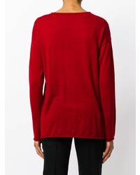 Женский красный свитер с круглым вырезом от P.A.R.O.S.H.