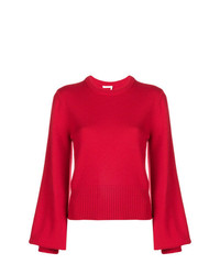 Женский красный свитер с круглым вырезом от Chloé