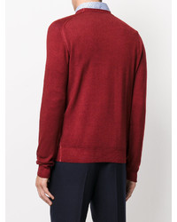 Мужской красный свитер с круглым вырезом от Etro