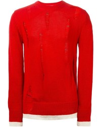 Мужской красный свитер с круглым вырезом от Comme des Garcons