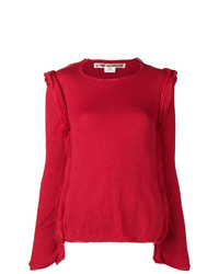 Женский красный свитер с круглым вырезом от Comme des Garcons