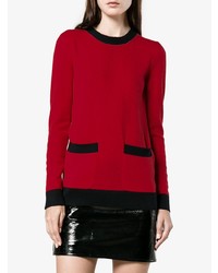 Женский красный свитер с круглым вырезом от Gucci