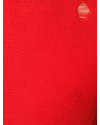 Мужской красный свитер с круглым вырезом от Alexander McQueen
