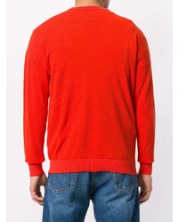 Мужской красный свитер с круглым вырезом от Roberto Collina