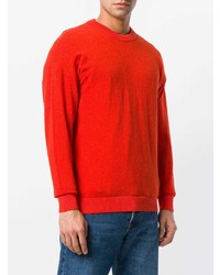 Мужской красный свитер с круглым вырезом от Roberto Collina