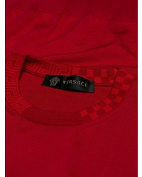 Мужской красный свитер с круглым вырезом от Versace