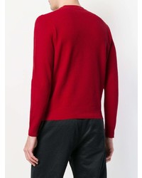 Мужской красный свитер с круглым вырезом от Altea