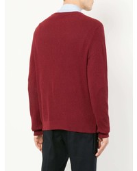 Мужской красный свитер с круглым вырезом от D'urban