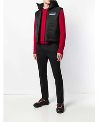 Мужской красный свитер с круглым вырезом от Prada