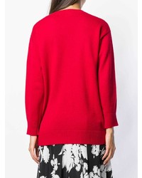 Женский красный свитер с круглым вырезом от Lamberto Losani