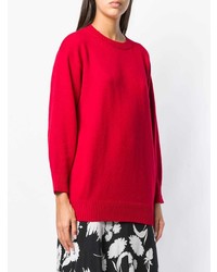 Женский красный свитер с круглым вырезом от Lamberto Losani